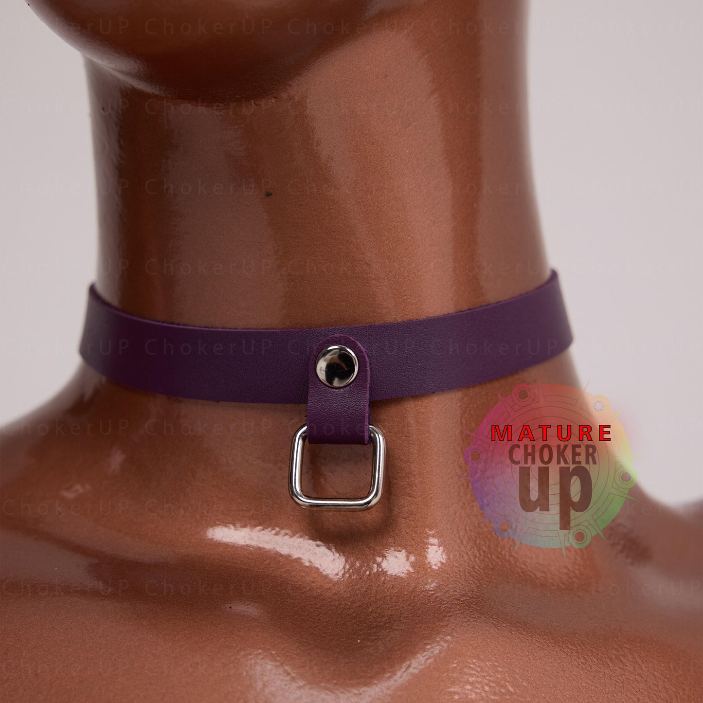 Valentines Gift,  Elegant and Stylish Leather Choker,  Genuine Leather Choker,  Gifts For Boyfriend,  Handmade Choker, Square Ring Choker