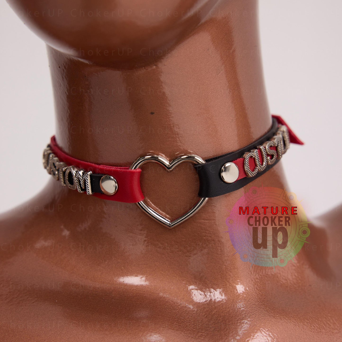Edgy Accessories,  Custom Name Choker, Personalized Jewelry,  Choker Necklace,  Custom Heart Choker,  2 Color Leather Choker, Custom Choker