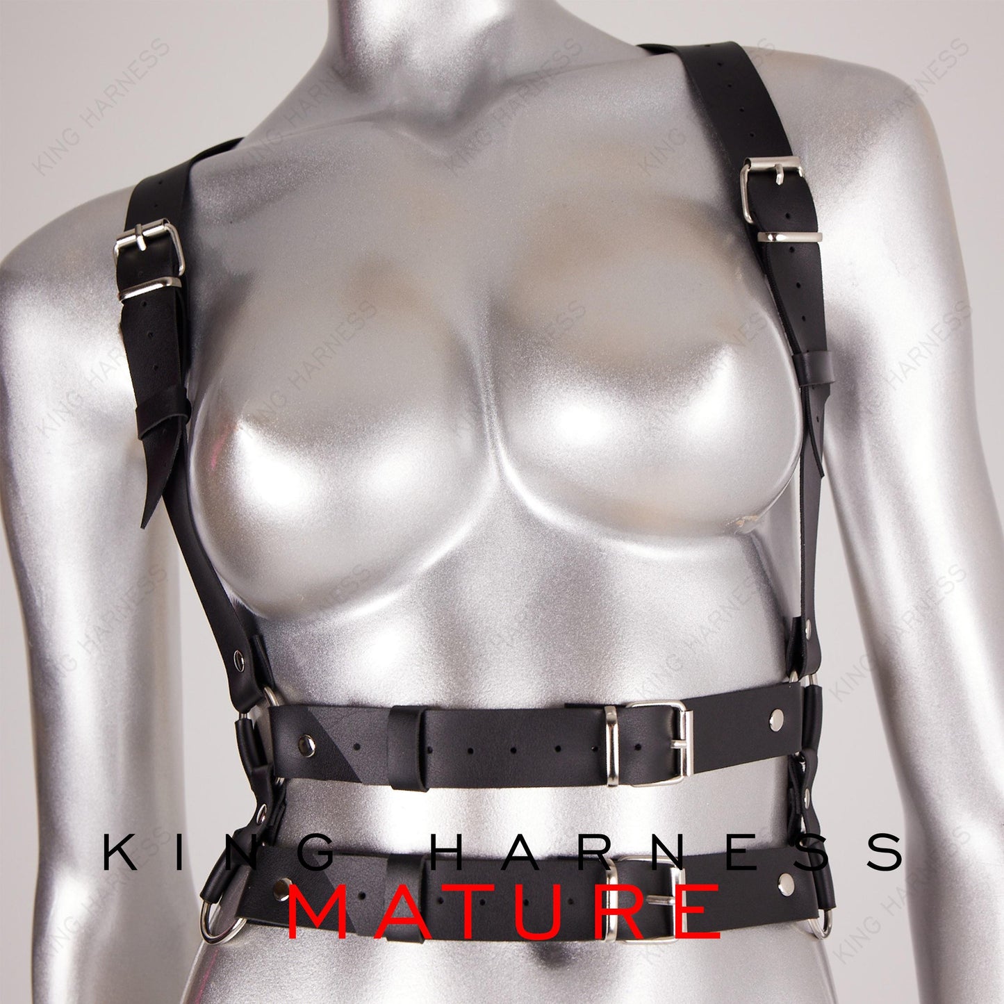 Leather Chest Harness for Women, Leather Suspender Harness, Fashion Accessory, With Double Belt, Harness, Gothic Accessory, Edgy Accessory