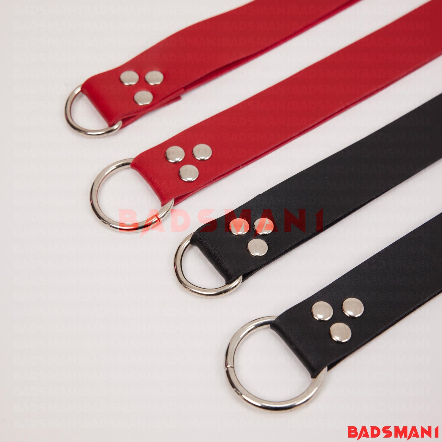 BDSM Set of 4 Bed Restraints, Four Straps for Bed Restraints, Bed Bondage Restraints, Adjustable Leather, Bondage Connectors, Bed Straps