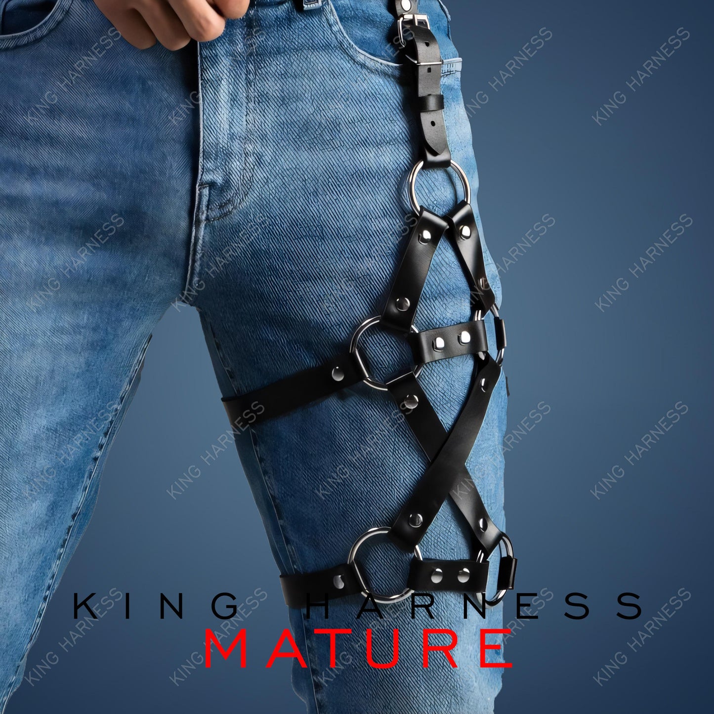 Men's Leather Leg Harness, Unisex Harness, Thigh Harness, Biker Jeans Accessories, Men Jeans Accessories, Clubwear Accessories