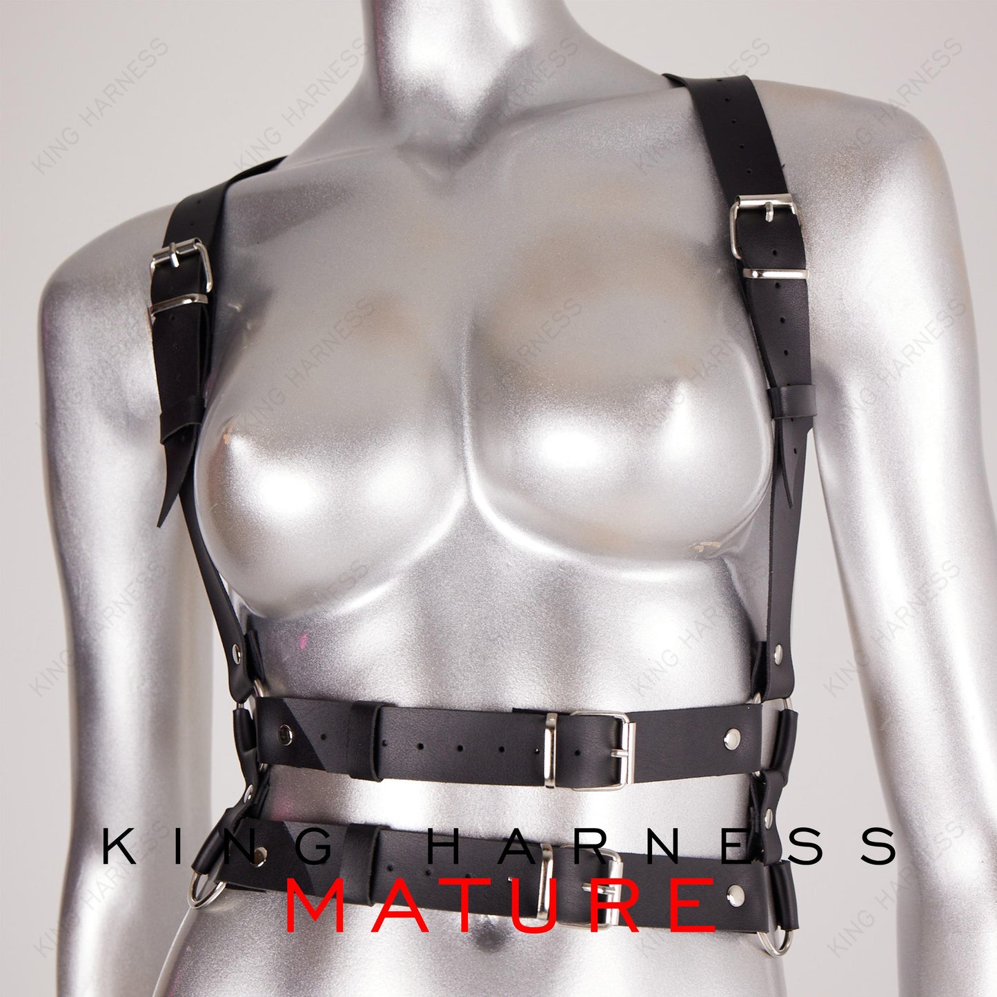 Leather Chest Harness for Women, Leather Suspender Harness, Fashion Accessory, With Double Belt, Harness, Gothic Accessory, Edgy Accessory