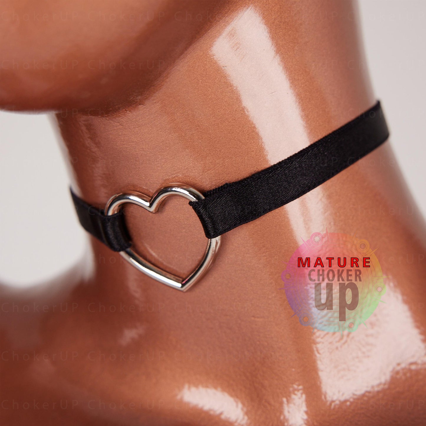 Birthday Present,  Statement Necklace,  Heart Jewelry,  Romantic Gift,  Heart Choker Necklace,  Gold Heart Choker, Black Heart Choker