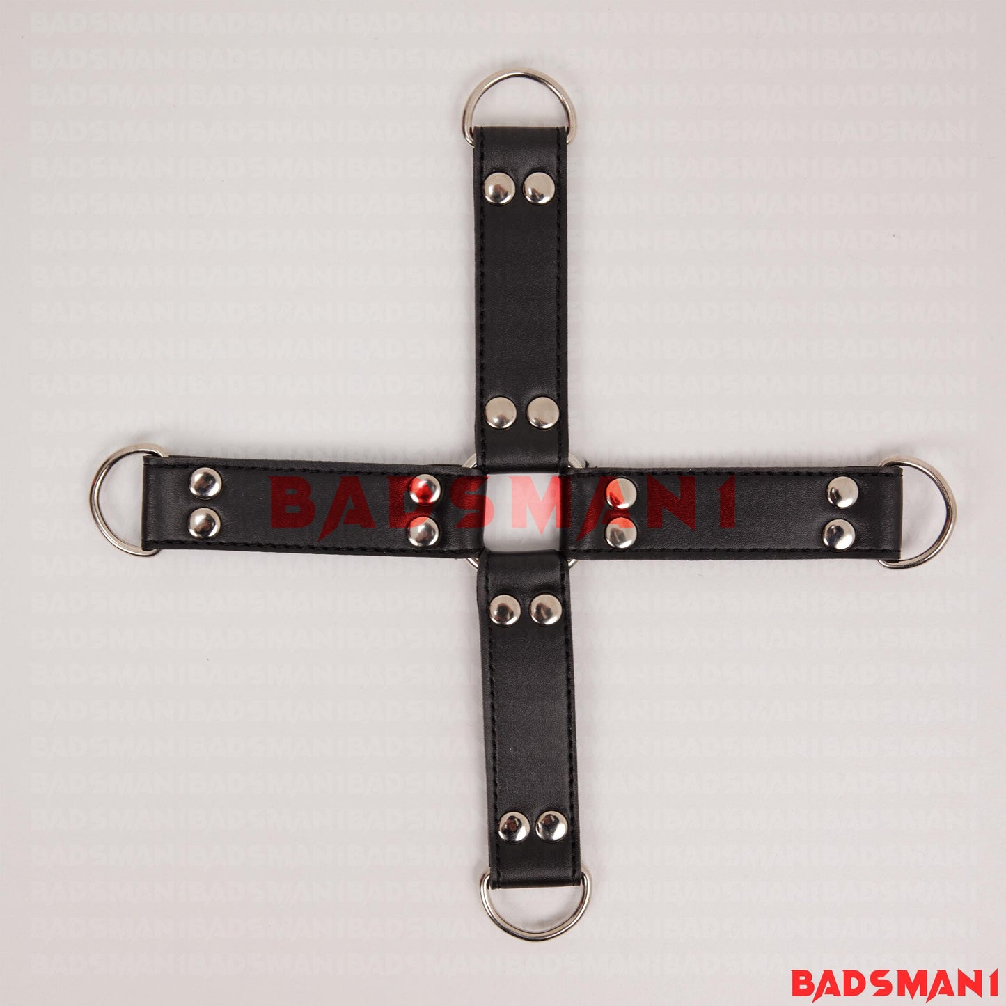 Hogtie Harness, BDSM Leather 4-Way Hogtie for Bondage, Accessory for Cuff Restraints Set, Handcuffs, Foot Clamps, Thigh to Wrist Cuffs