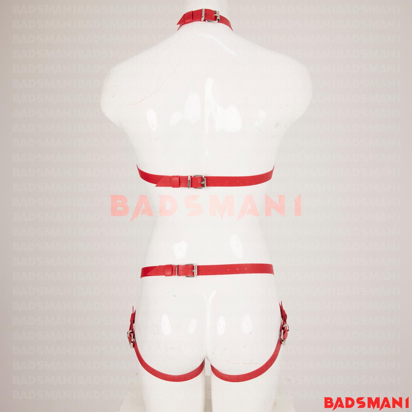 Red Leather Harness Women, Red Full Body Set, Dildo Harness, BDSM harness, Pegging Harness, Strap On Kit, Chest Harness, Open Bra