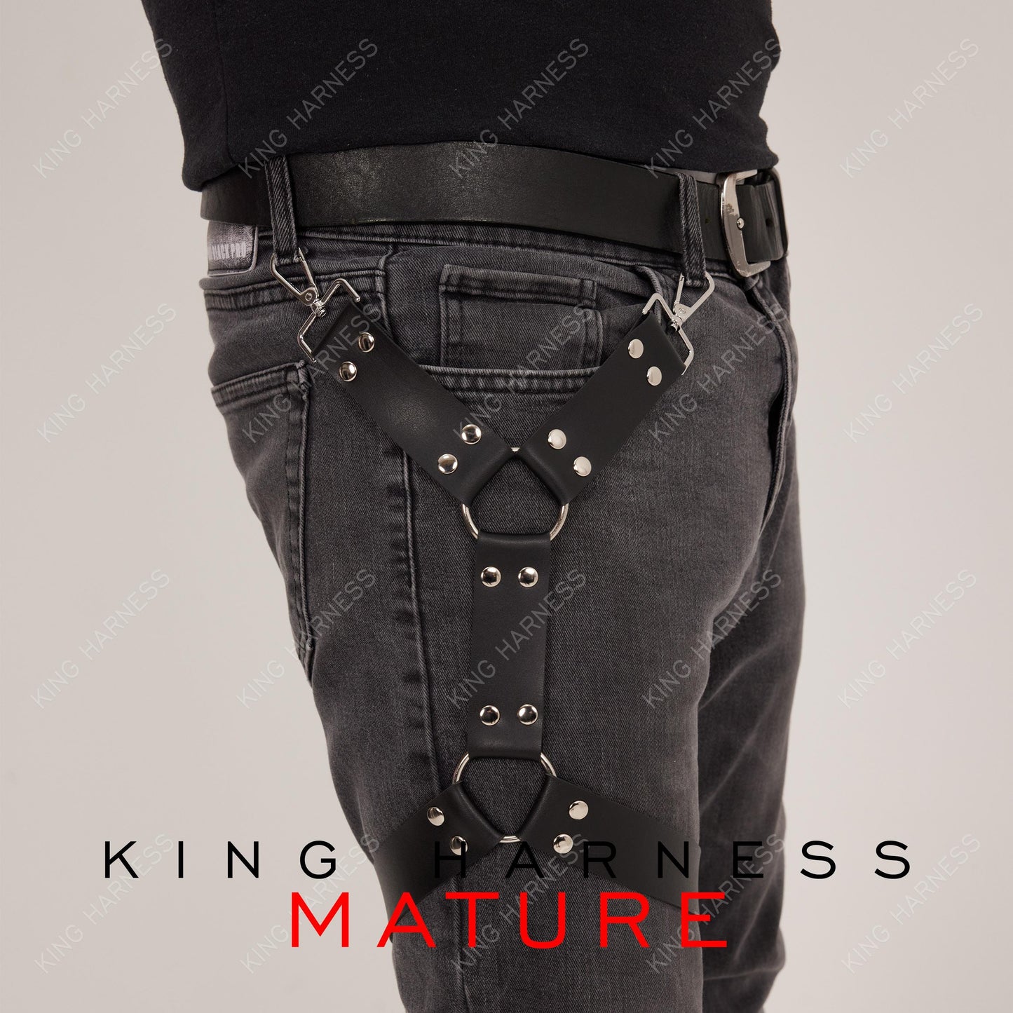 Men's Leather Leg Harness, Harness Men Jeans Accesories, Biker Jeans Accessories, Thigh Harness, Unisex Harness, Christman Man Gift
