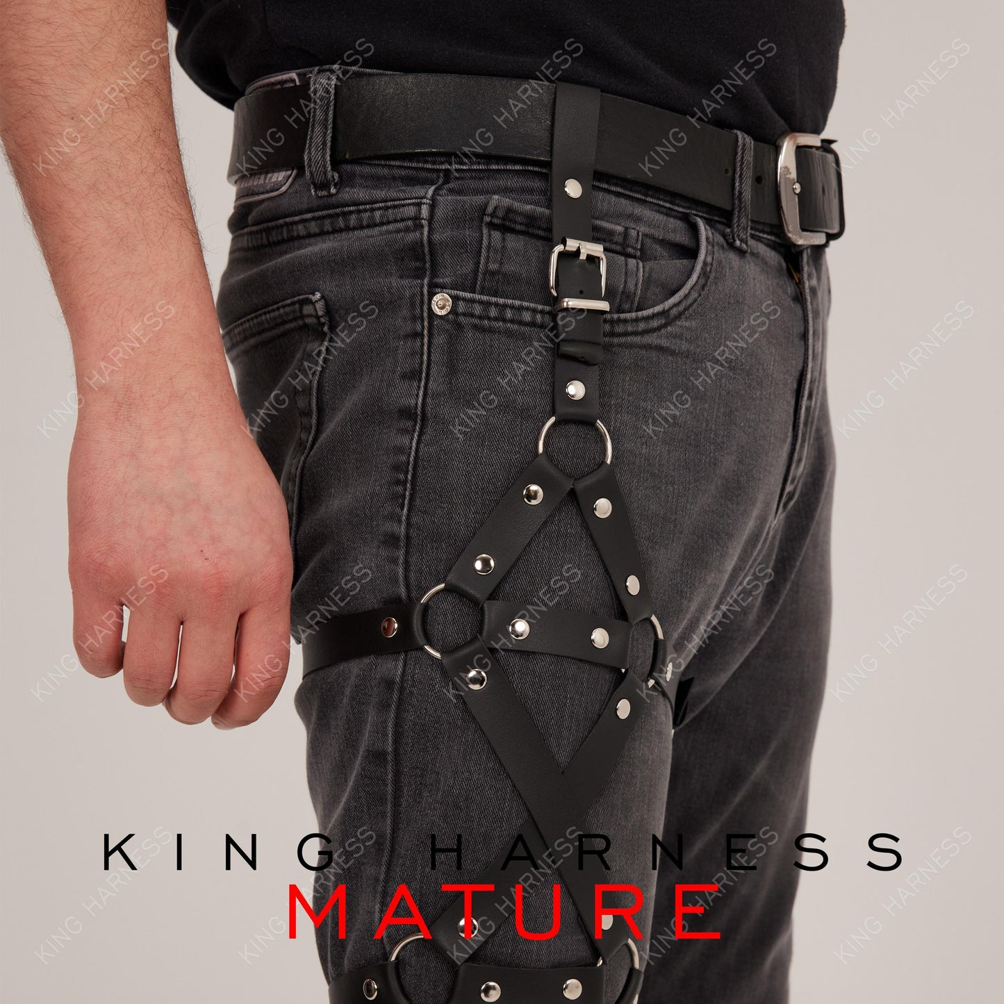 Men Harness, Jeans Accessories, Leather Leg Harness Men, Pants Garter, Gothic Festival, Rave Club, Party Accessories