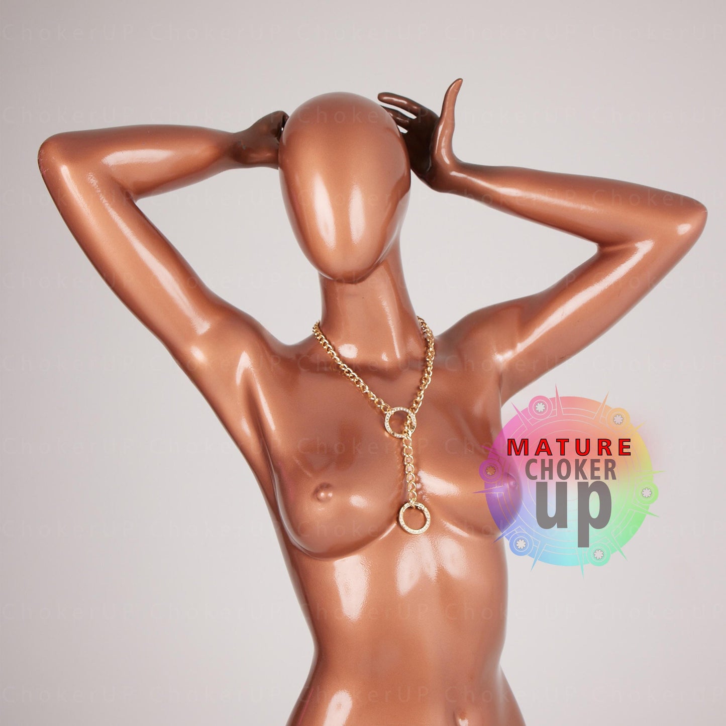 Stoned Choker, Chain Choker, Carabiner Slide Chain Necklace, Slip Collar, Stainless Steel Slip Chain Necklace, Gothic Choker, Unisex Choker