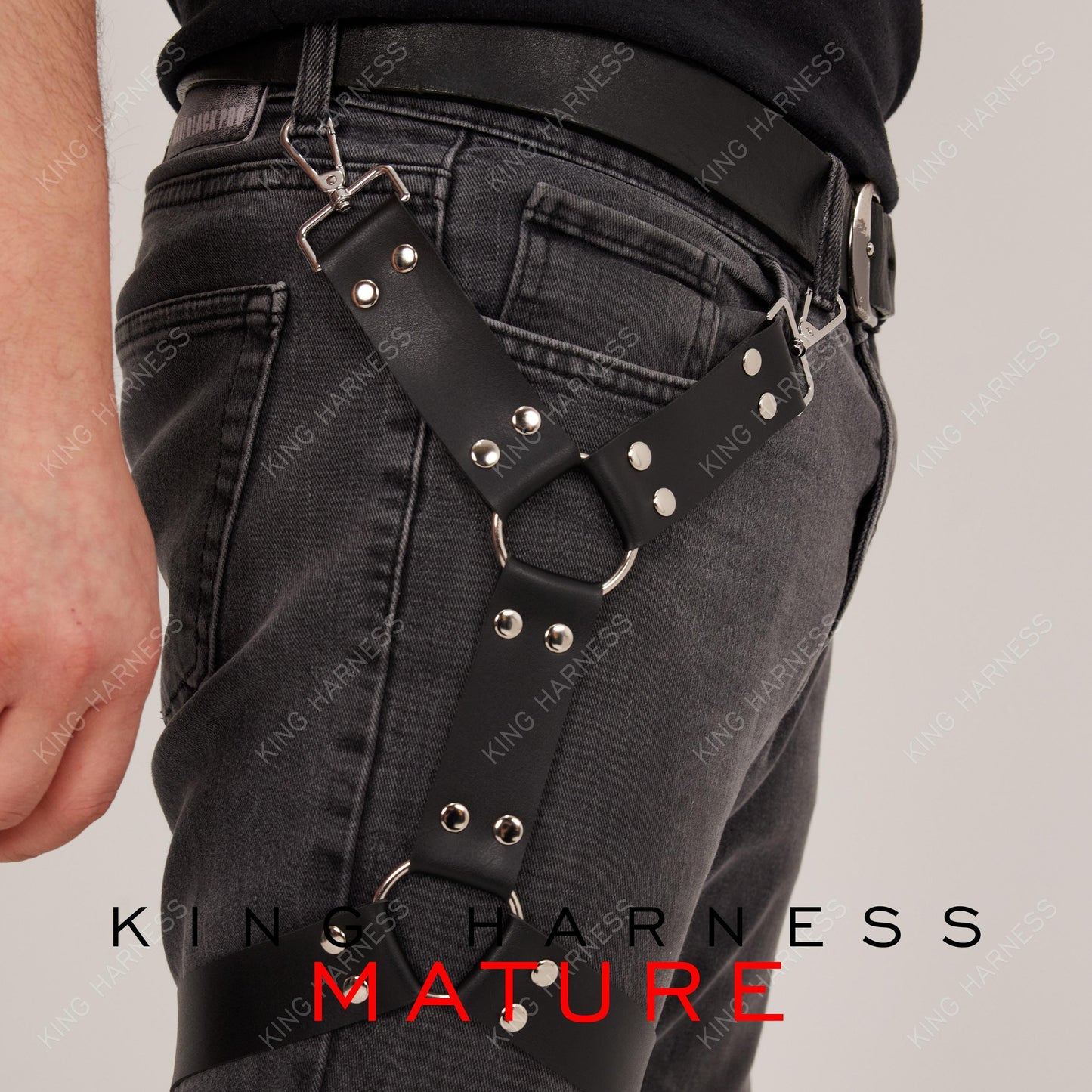 Men's Leather Leg Harness, Harness Men Jeans Accesories, Biker Jeans Accessories, Thigh Harness, Unisex Harness, Christman Man Gift