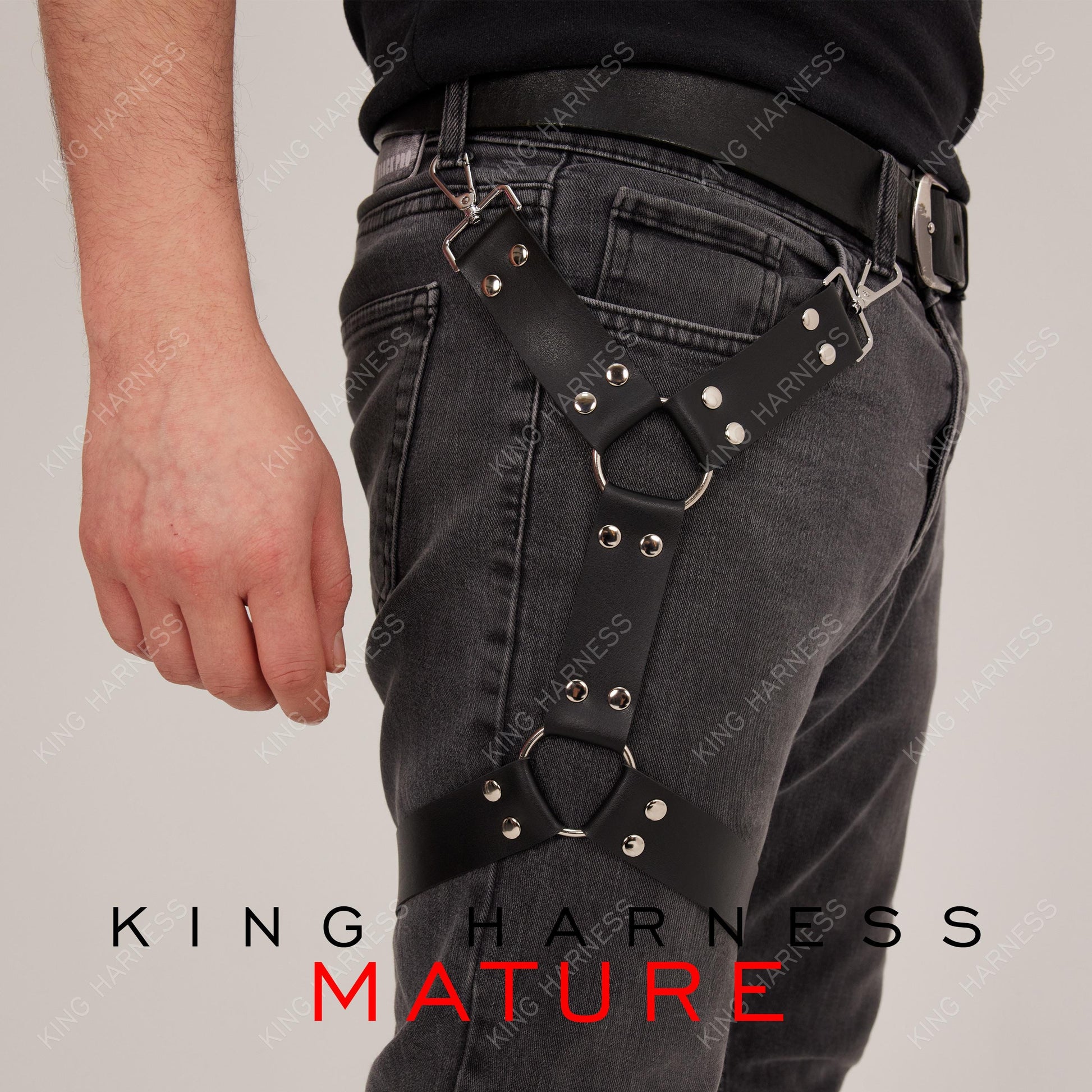 Men's Leather Leg Harness, Harness Men Jeans Accesories, Biker Jeans Accessories, Thigh Harness, Unisex Harness, Christman Man Gift