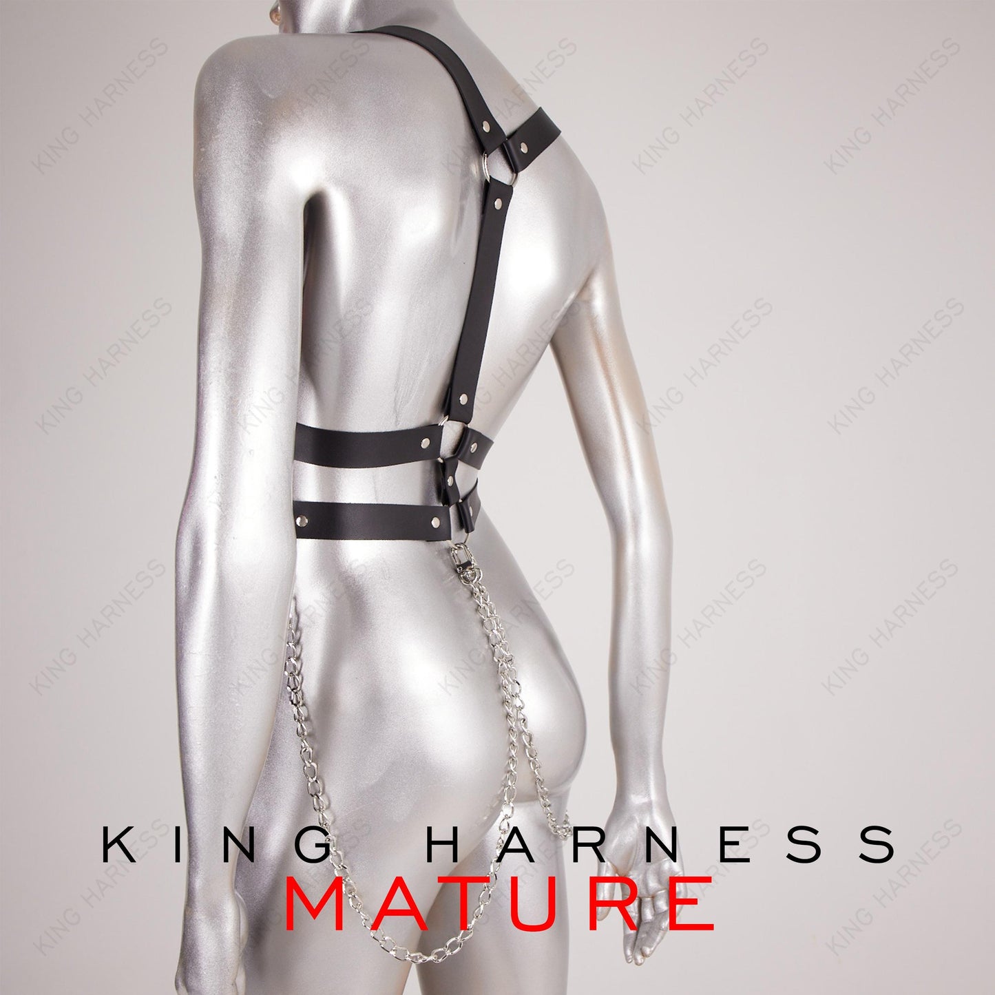 Chain Chest Accessories, Leather Chest Harness for Women, Leather Suspender Harness, Fashion Accessory, With Double Belt,