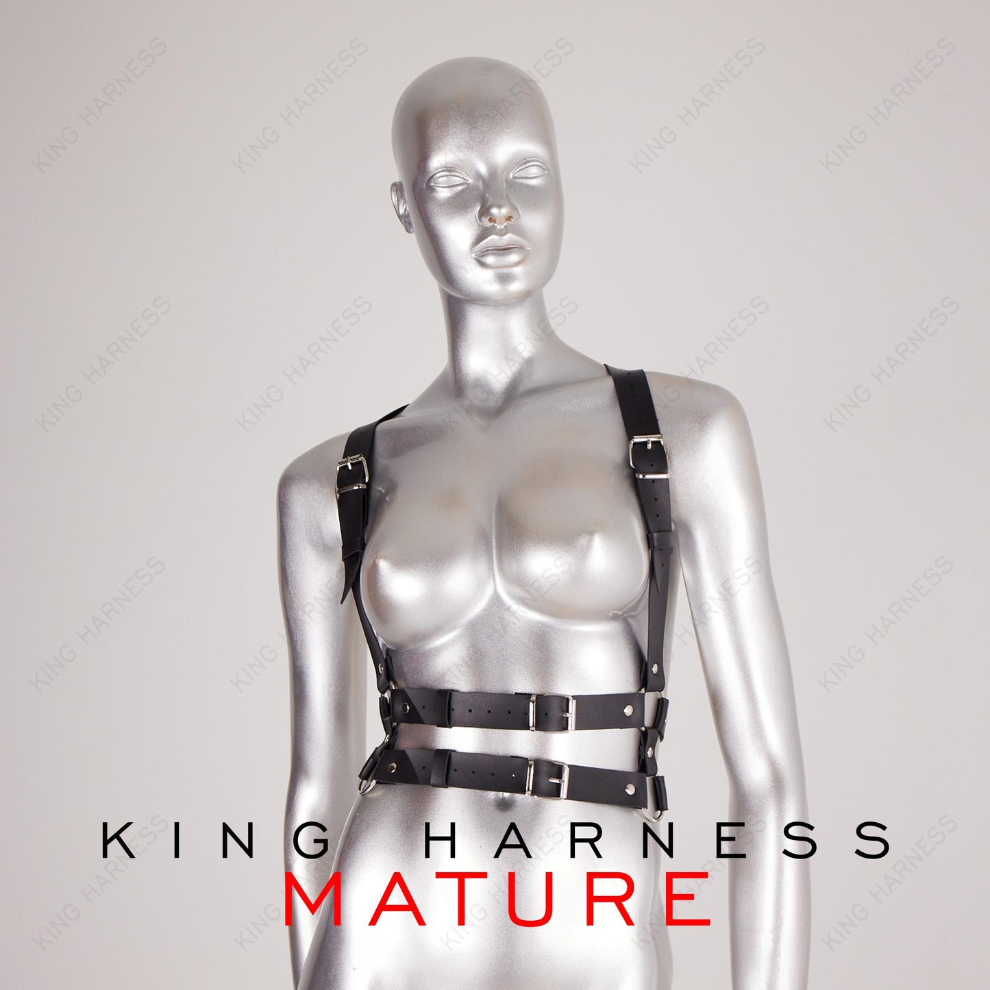 Chain Chest Accessories, Leather Chest Harness for Women, Leather Suspender Harness, Fashion Accessory, With Double Belt,