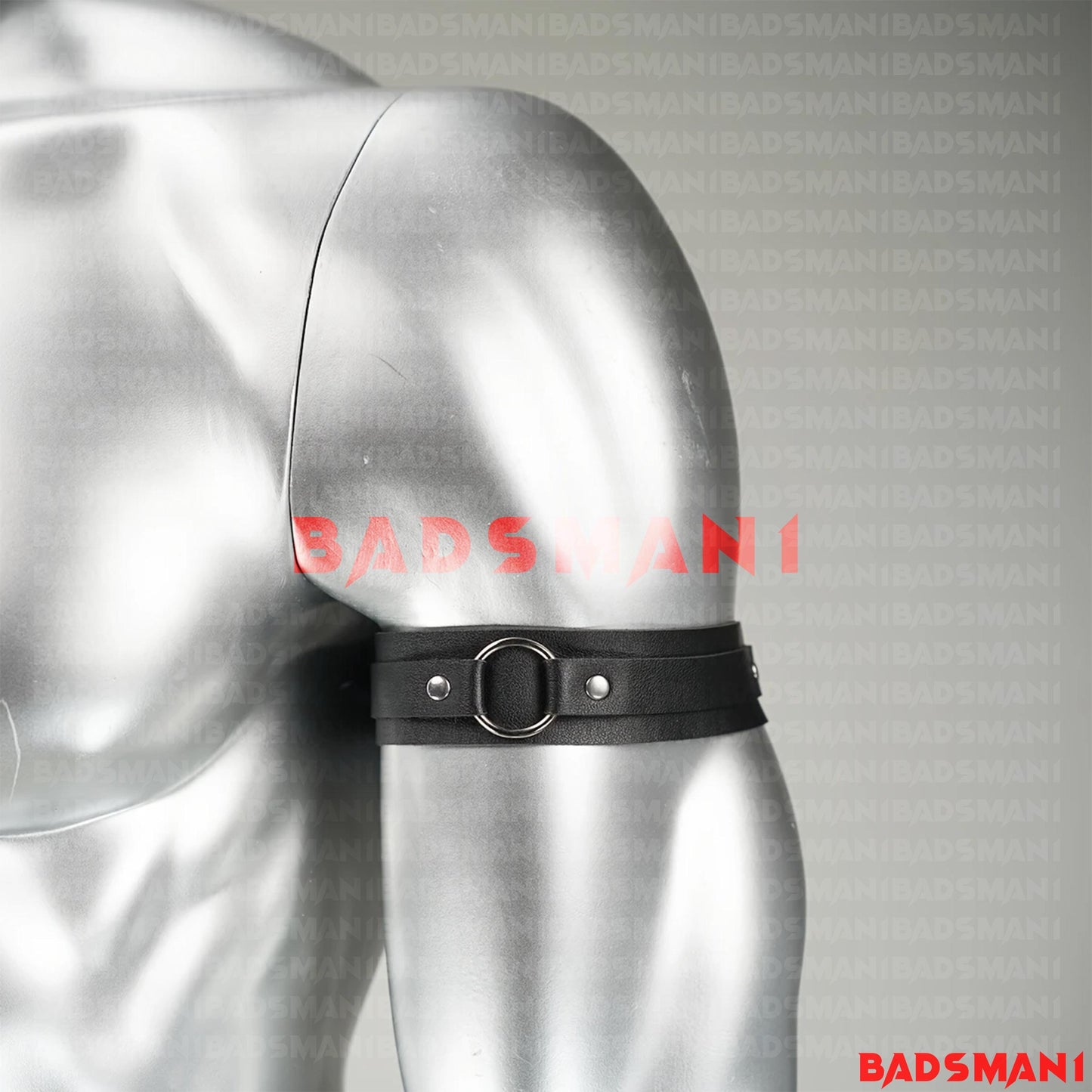 Mens Leather Arm Harness, Adjustable O-Ring Armband, Gothic Fetish BDSM Accessory, Festival, Costume, and Clubwear, Harness Man