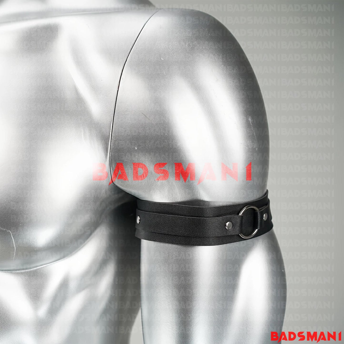 Mens Leather Arm Harness, Adjustable O-Ring Armband, Gothic Fetish BDSM Accessory, Festival, Costume, and Clubwear, Harness Man