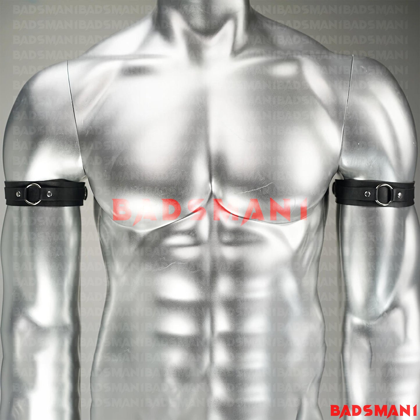 Mens Leather Arm Harness, Adjustable O-Ring Armband, Gothic Fetish BDSM Accessory, Festival, Costume, and Clubwear, Harness Man