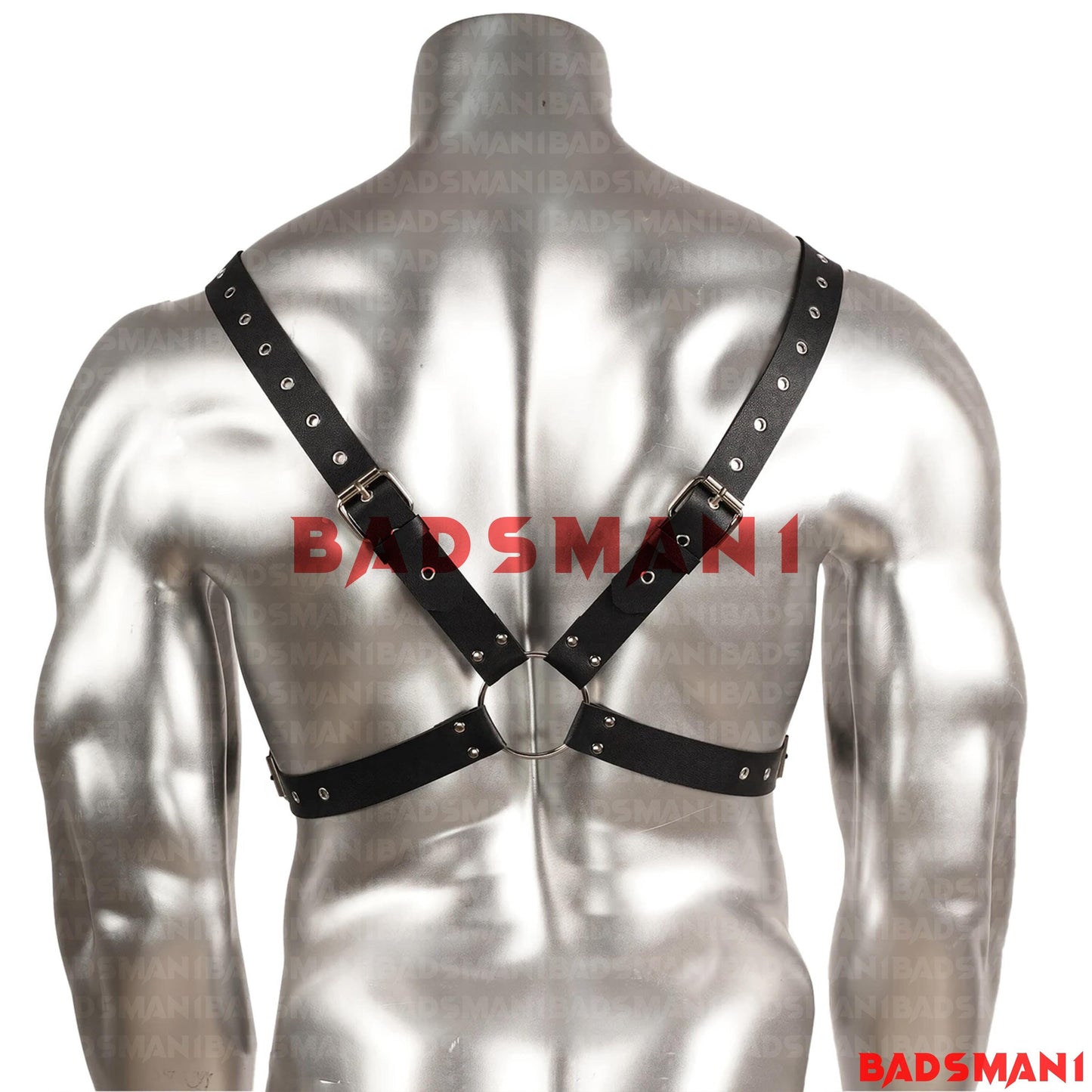 Adjustable Black Faux Leather Chest Harness for Men, Punk Festival Outfit, Gay Pride Wear, BDSM Clubwear Accessory, Harness Men