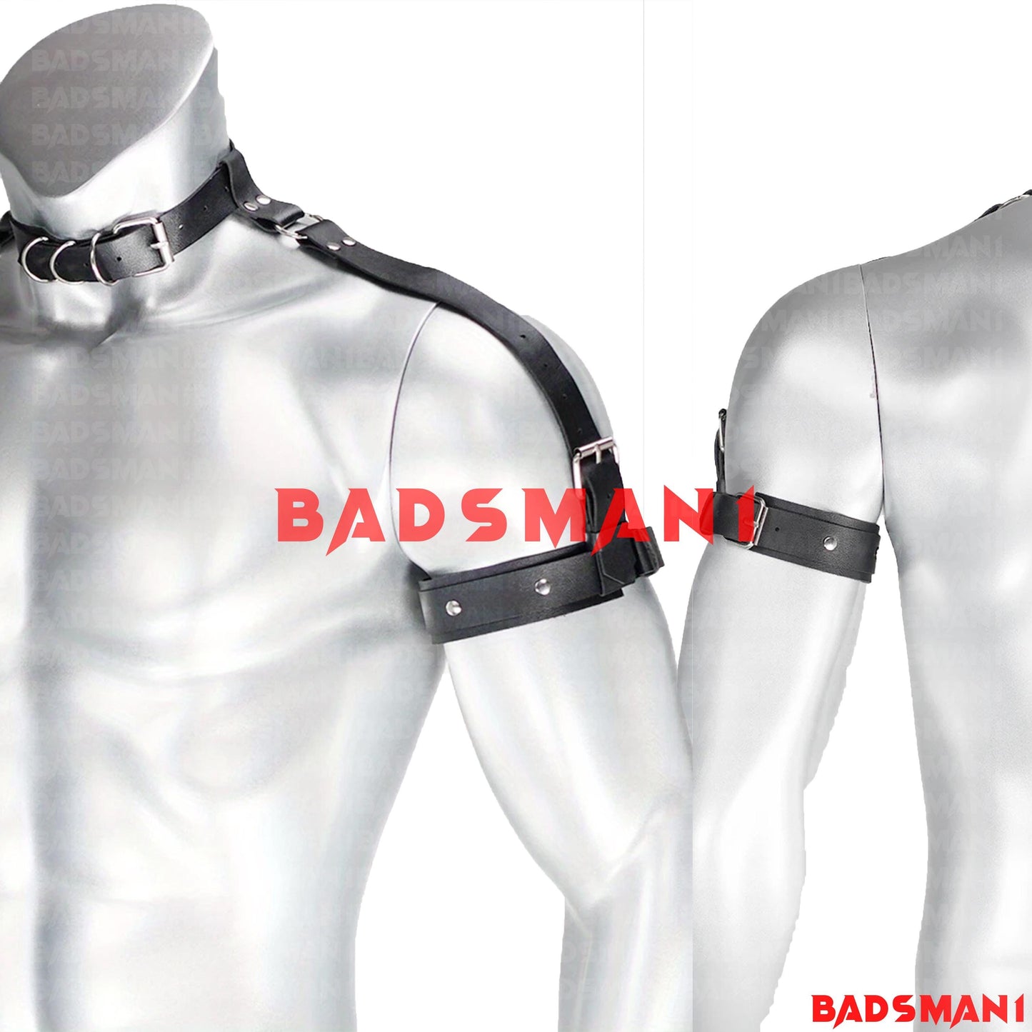 Neck and Arm Harness, Men Neck and Biceps Band, Adjustable Shoulder Harness Men,Men Leather Accessory, Arm Band, Men Shoulder Wear