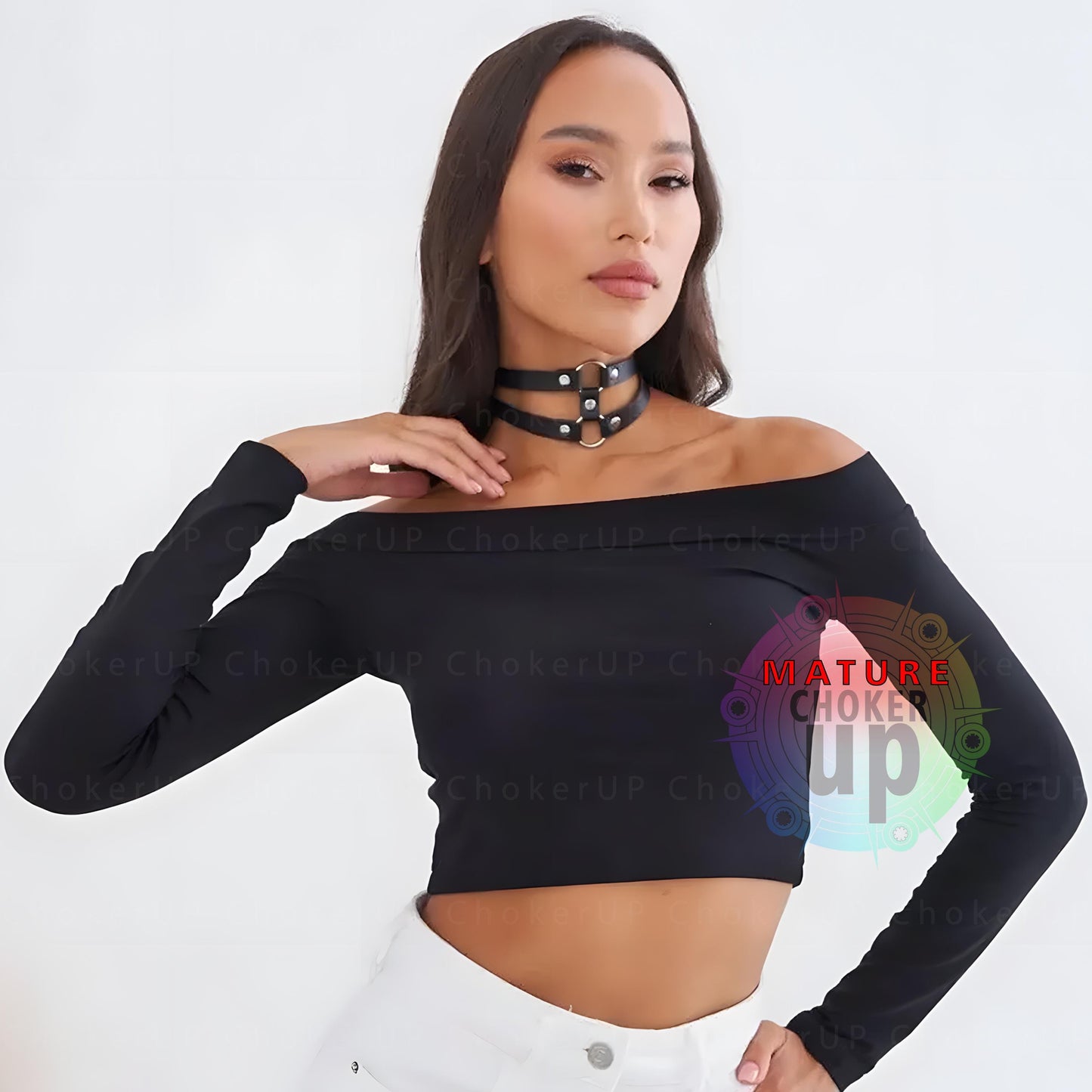 Vegan Leather O-Ring Choker, Adjustable Collar, Handmade