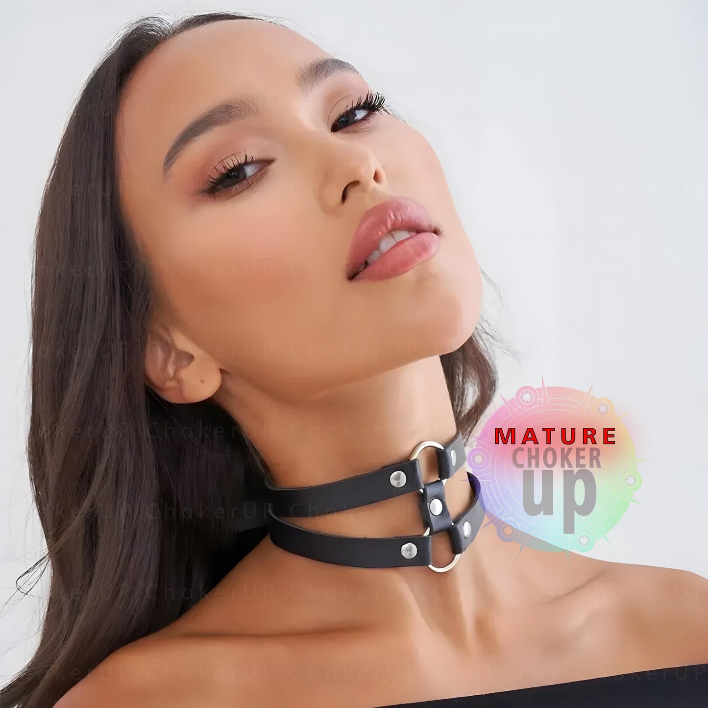 Vegan Leather O-Ring Choker, Adjustable Collar, Handmade