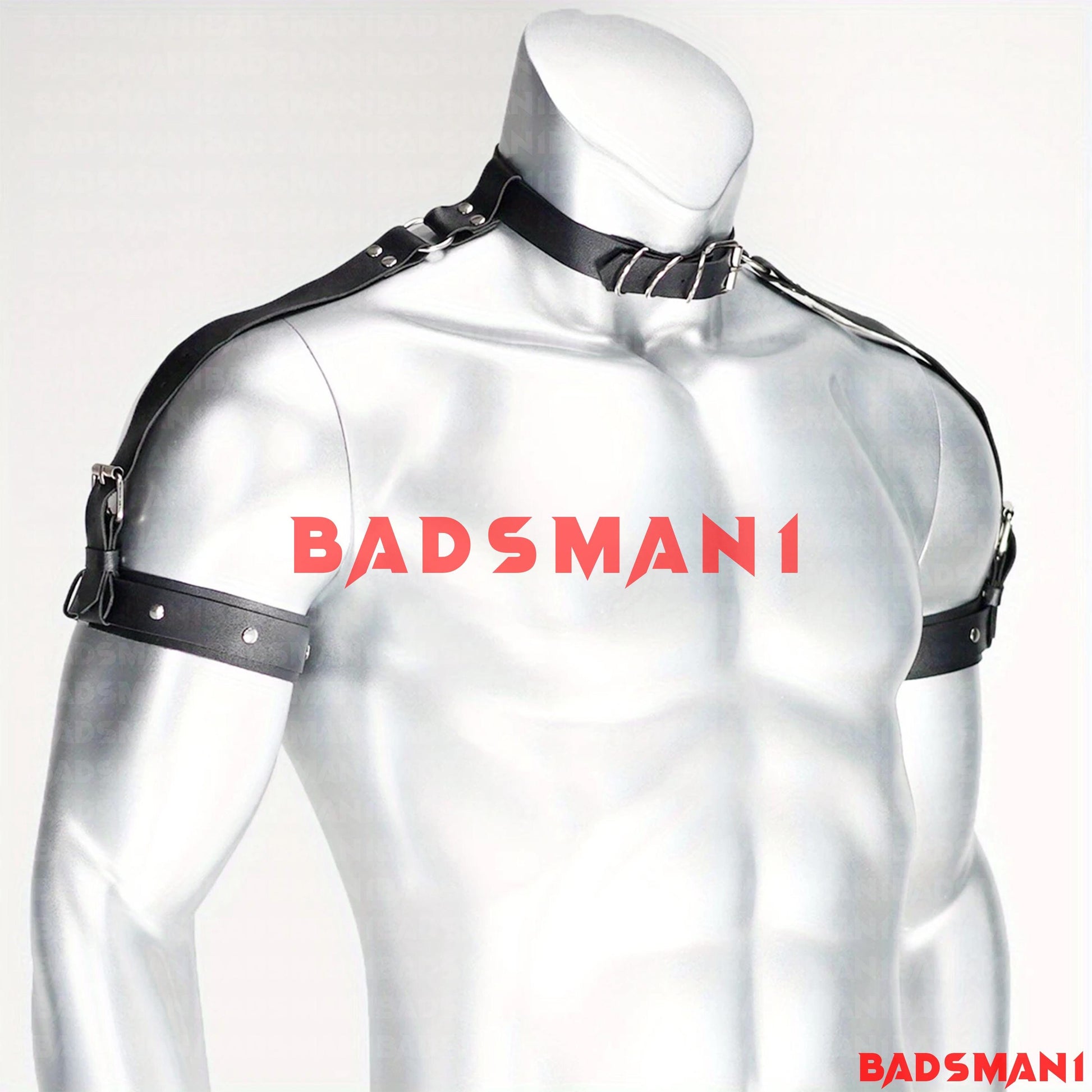 Neck and Arm Harness, Men Neck and Biceps Band, Adjustable Shoulder Harness Men,Men Leather Accessory, Arm Band, Men Shoulder Wear