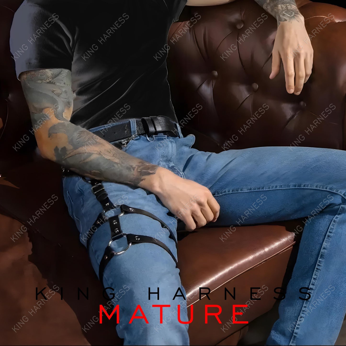 Adjustable Leather Leg Harness Belt for Men, Fetish Punk Bondage Thigh Strap Accessory, Mens BDSM Leather Thigh and Waist Harness