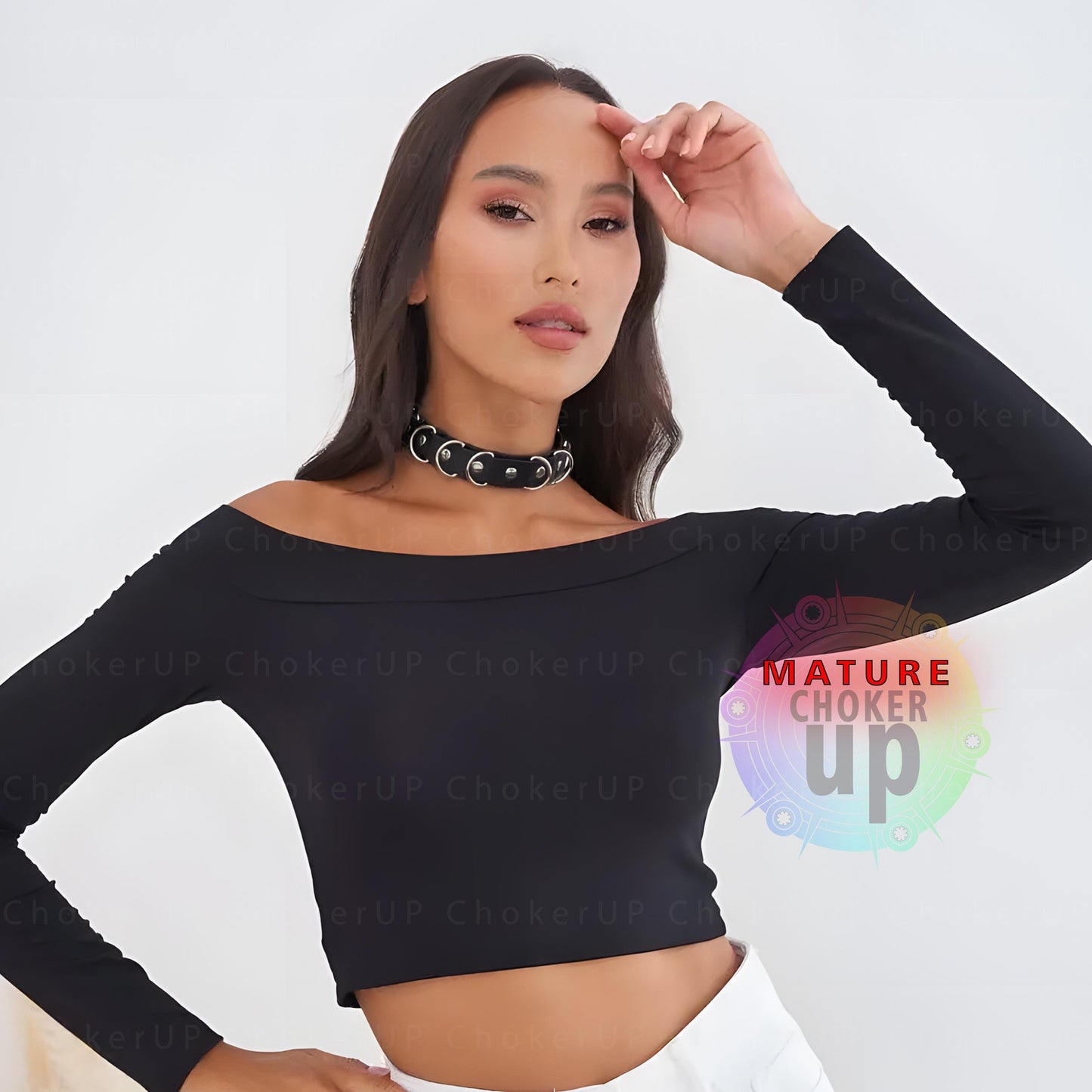 Black Leather D-Ring Choker, Gothic Collar, Custom Day Collar