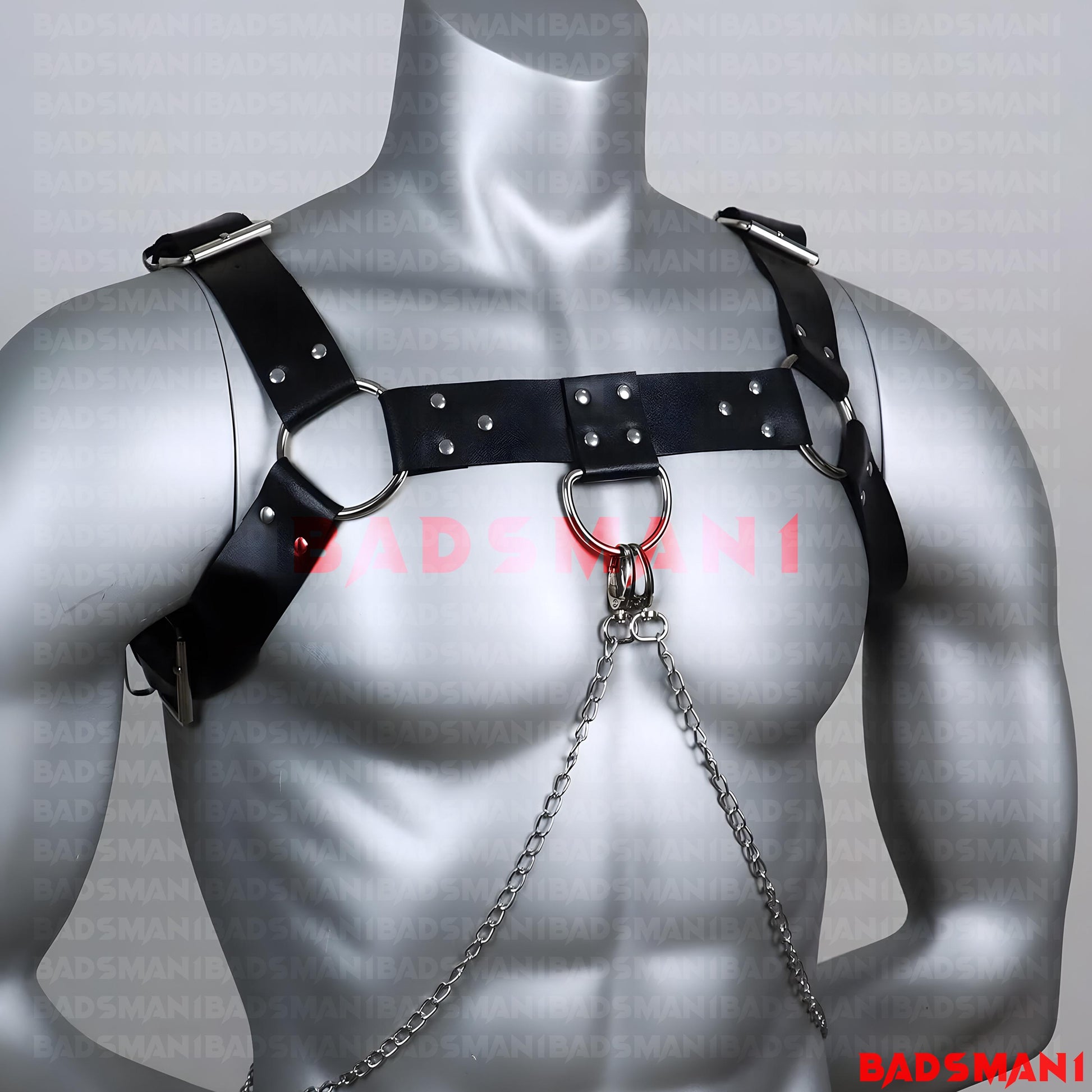 Bulldog Men Harness, Brutal Chest Harness, Shoulder Harness Belt, , Wear Burning Man Outfit Costume, Men Fashion