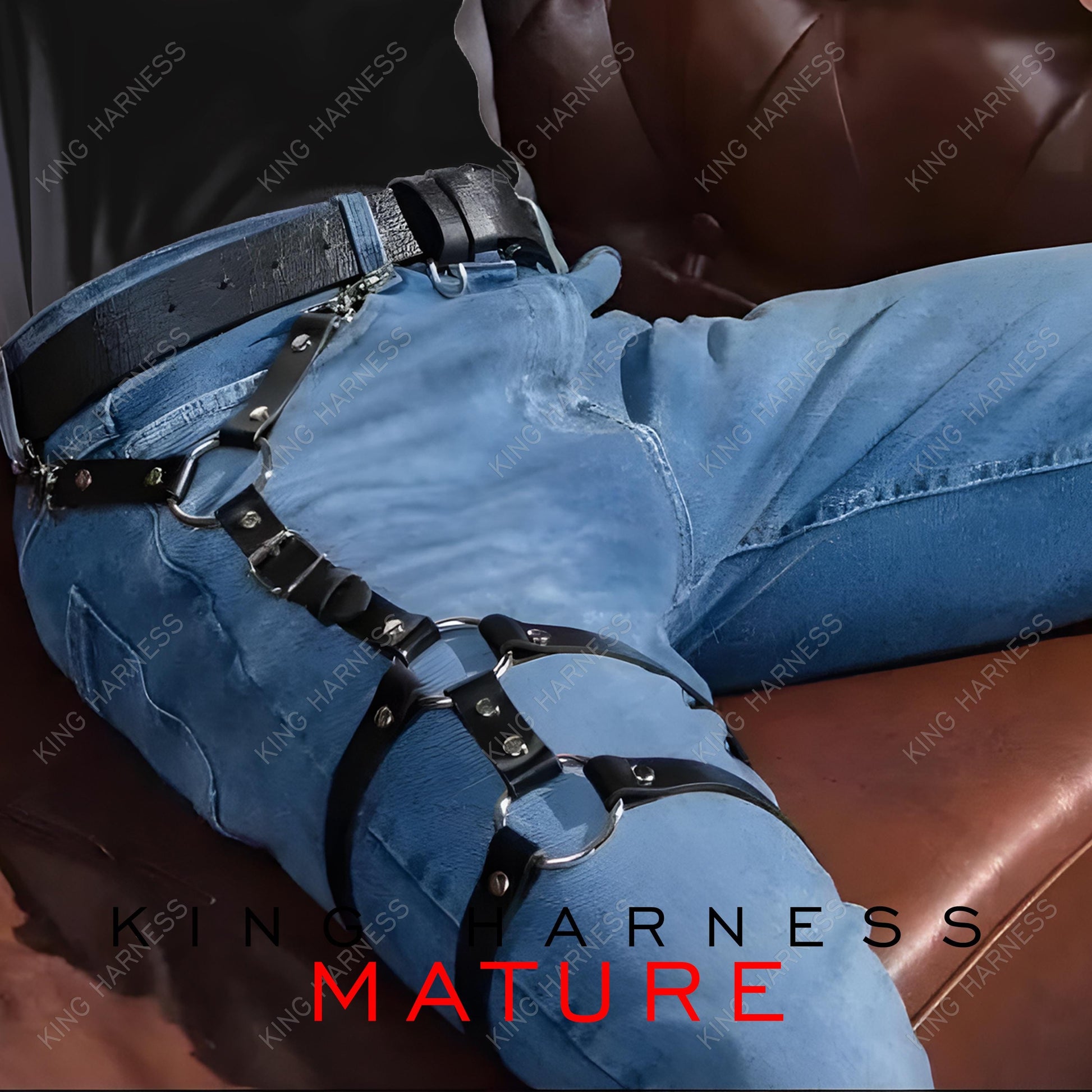 Adjustable Leather Leg Harness Belt for Men, Fetish Punk Bondage Thigh Strap Accessory, Mens BDSM Leather Thigh and Waist Harness