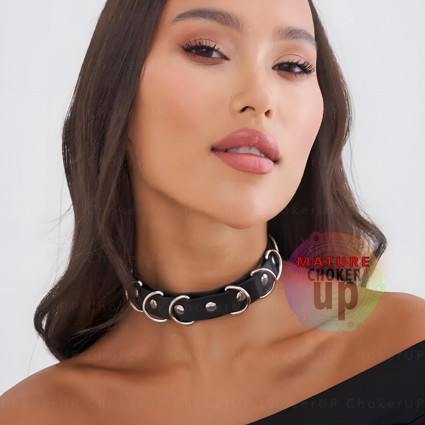 Black Leather D-Ring Choker, Gothic Collar, Custom Day Collar