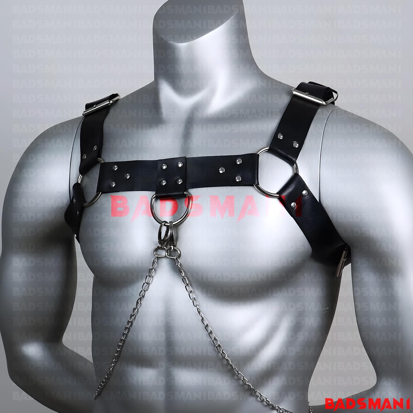 Bulldog Men Harness, Brutal Chest Harness, Shoulder Harness Belt, , Wear Burning Man Outfit Costume, Men Fashion