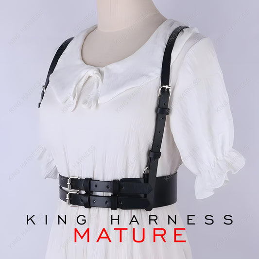 Women's Leather Harness Belt, Chest Harness for Women, Fetish Fashion Belt, Fashion Body Harness for Women, Handmade Strappy Leather Belt