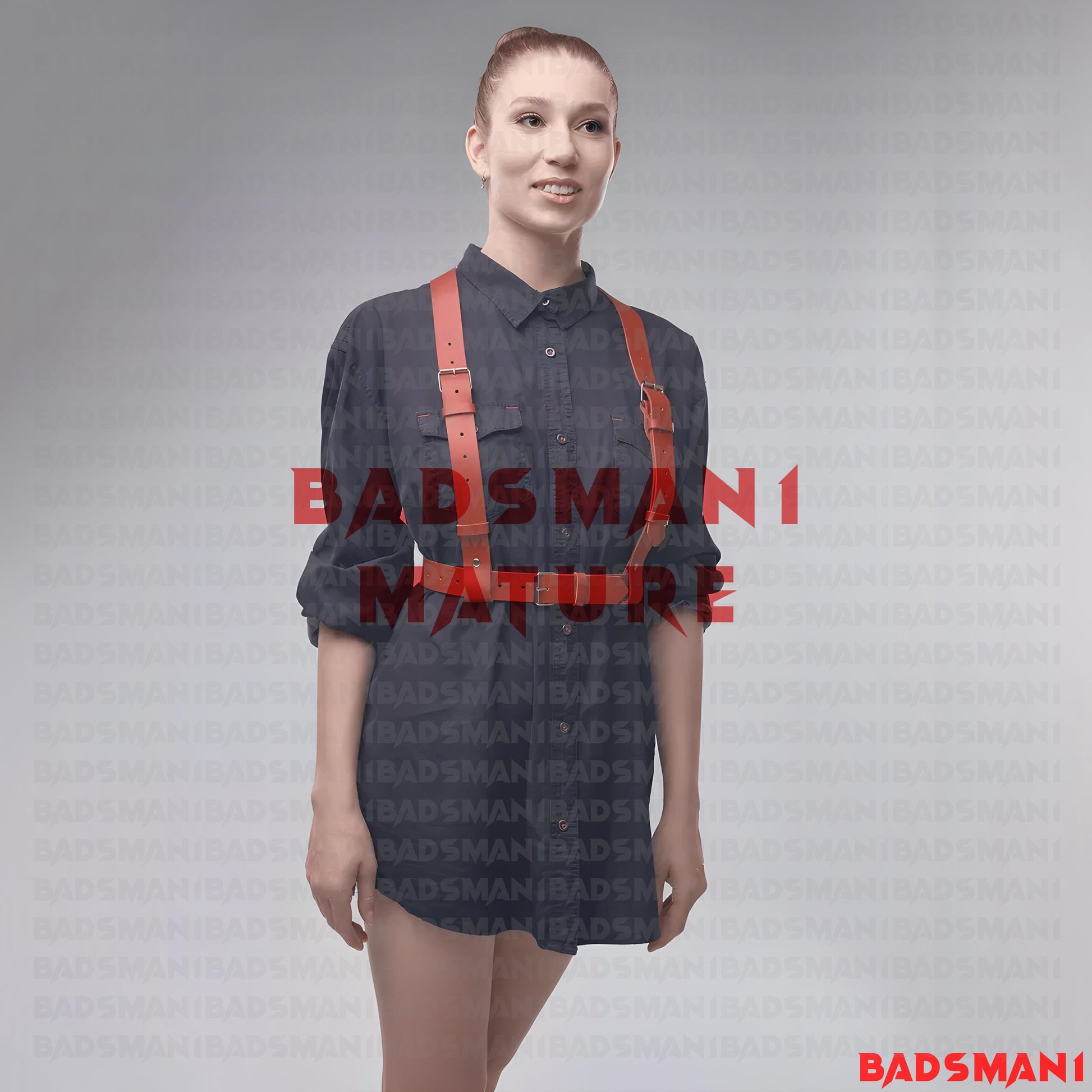 Red Leather Body Harness for Women, Adjustable Cage Bra Lingerie, Festival Rave Outfit, Gothic Chest Harness, Fetish Wear