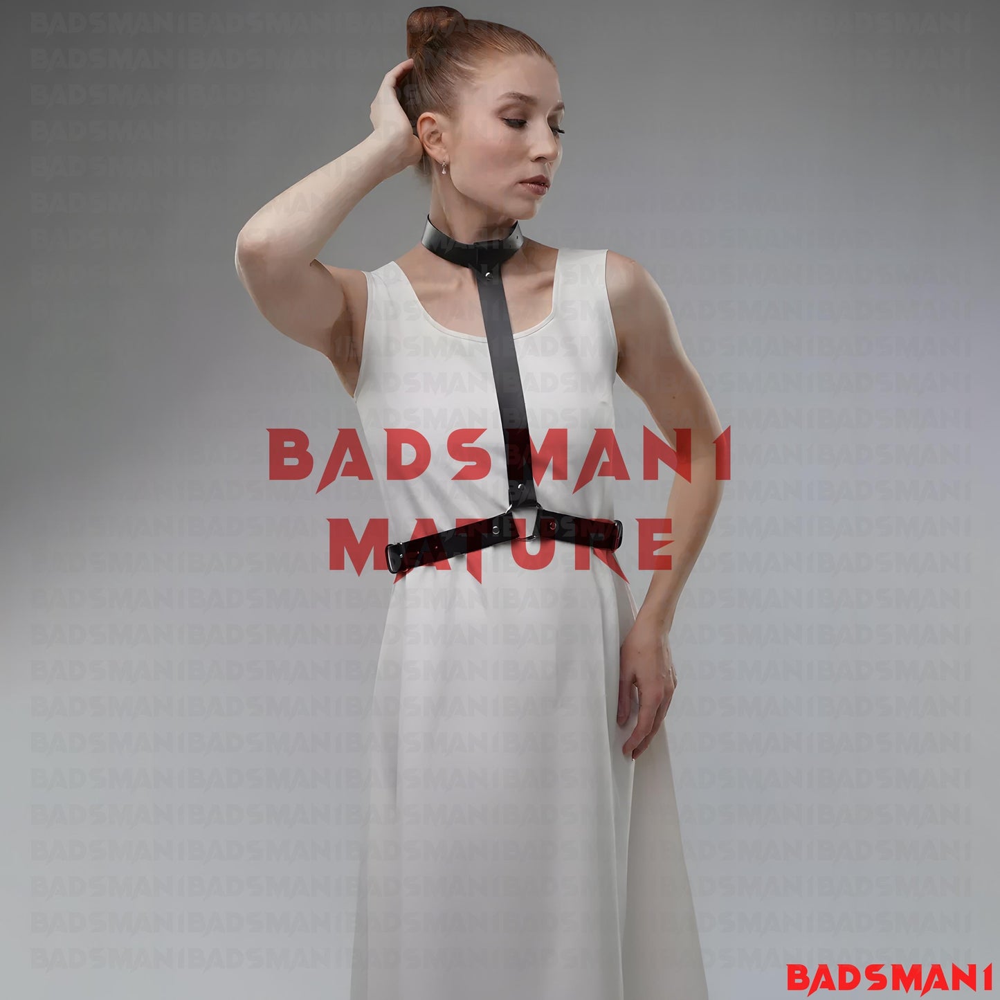 2 in 1 Harness, Back Bondage, Fetish Body Harness, BDSM Slave Collar, Geninue Leather Harness, Underbust Harness, Vegan Belt Harness