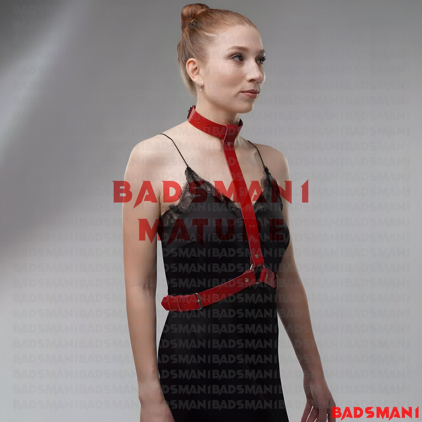 2 in 1 Harness, Back Bondage, Fetish Body Harness, BDSM Slave Collar, Geninue Leather Harness, Underbust Harness, Vegan Belt Harness