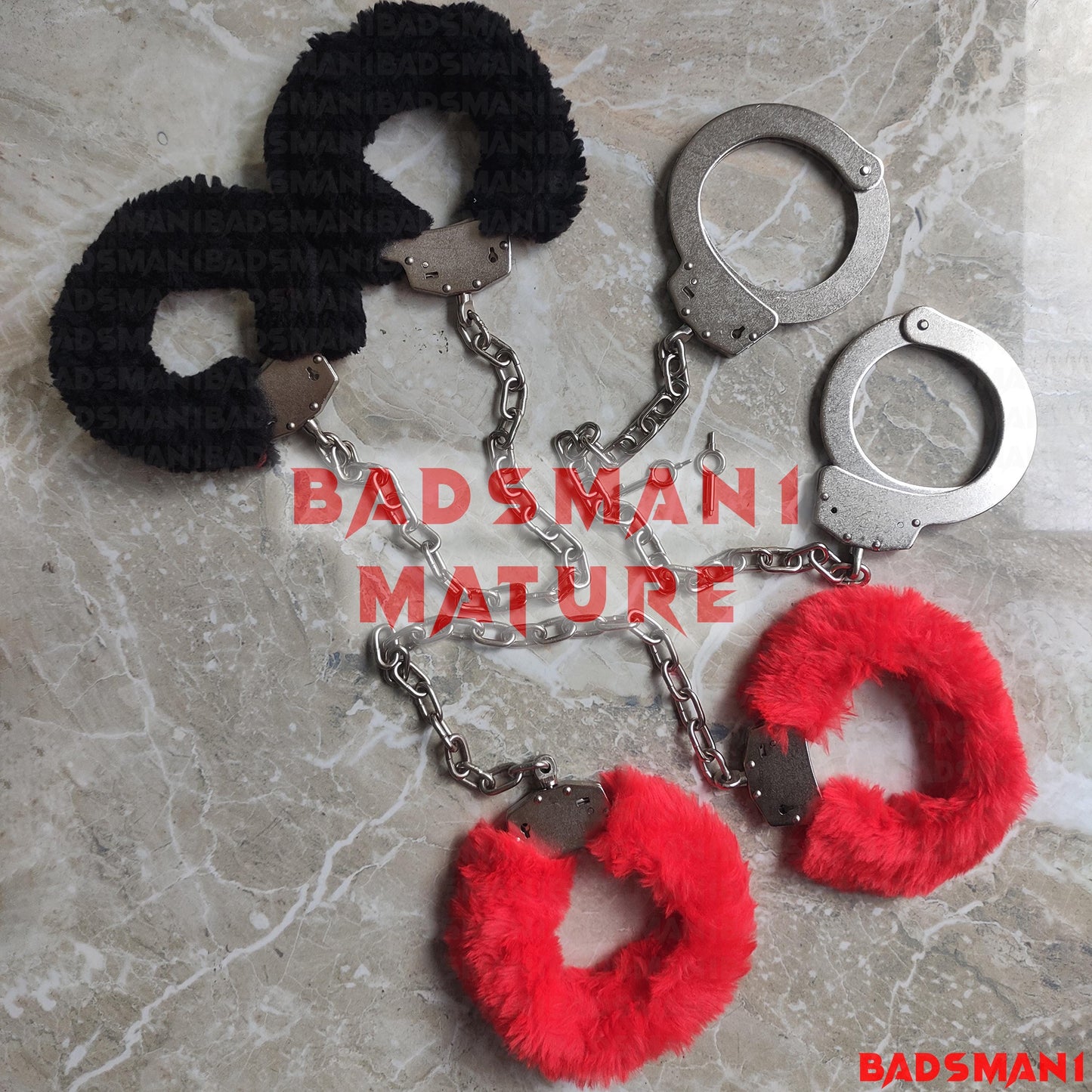 Furry Ankle Restraints, Adjustable Foot Cuffs with Chain, Soft Padded Anklets for Bondage & Roleplay, Restraint Cuff, BDSM Cuffs, Love Game